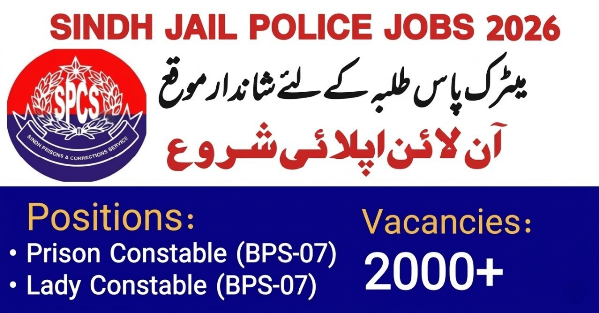Sindh Jail Police Jobs 2026